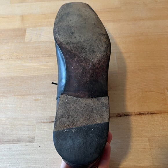 Men's GUCCI Cap Toe Black Leather Oxford - Size 9 - Picture 11 of 12